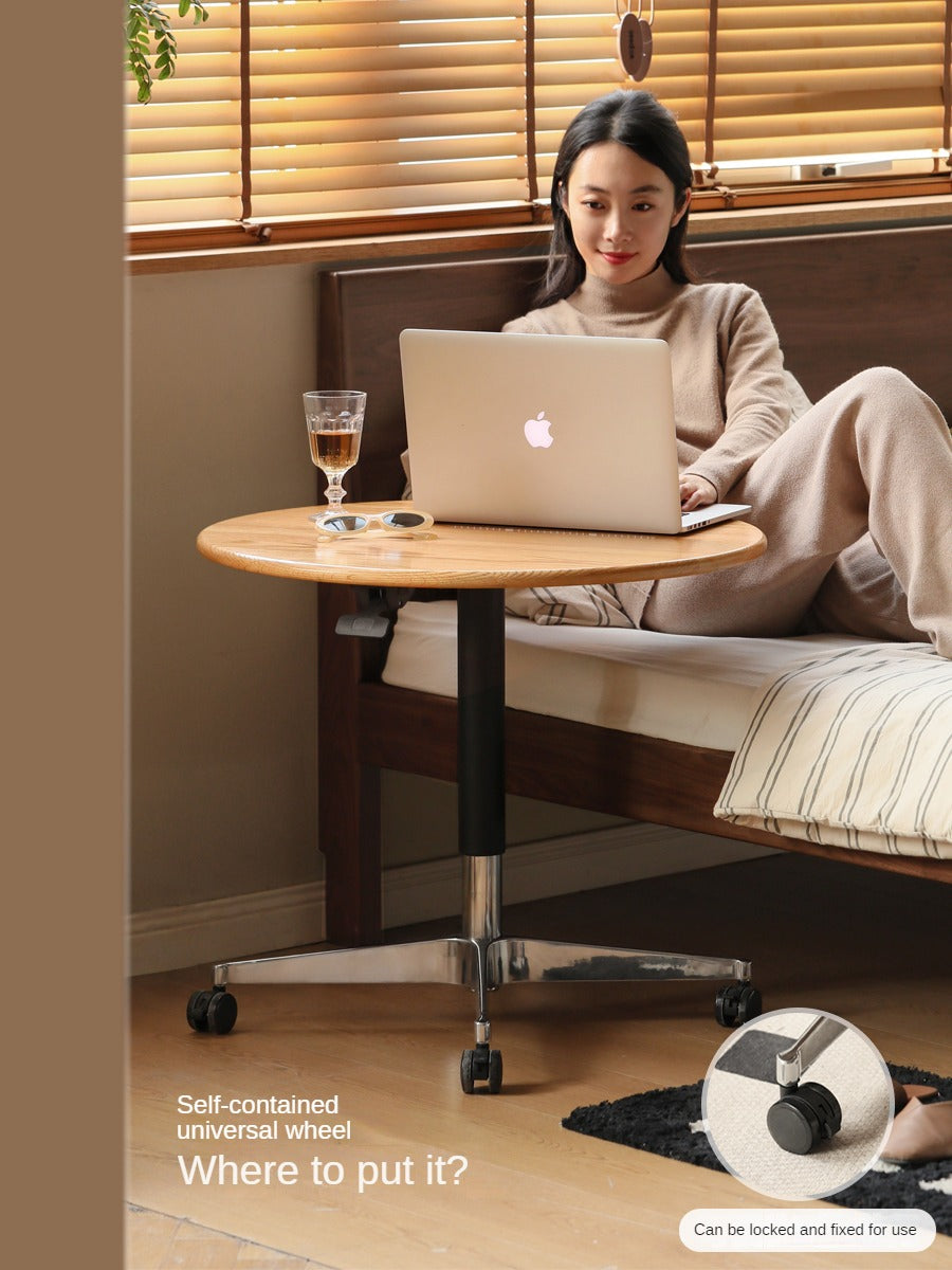 Solid Wood Lift-Top Side Table - Oak, Cherry, Poplar - Adjustable Height Coffee Table with Storage for Living Room, Bedroom, or Office