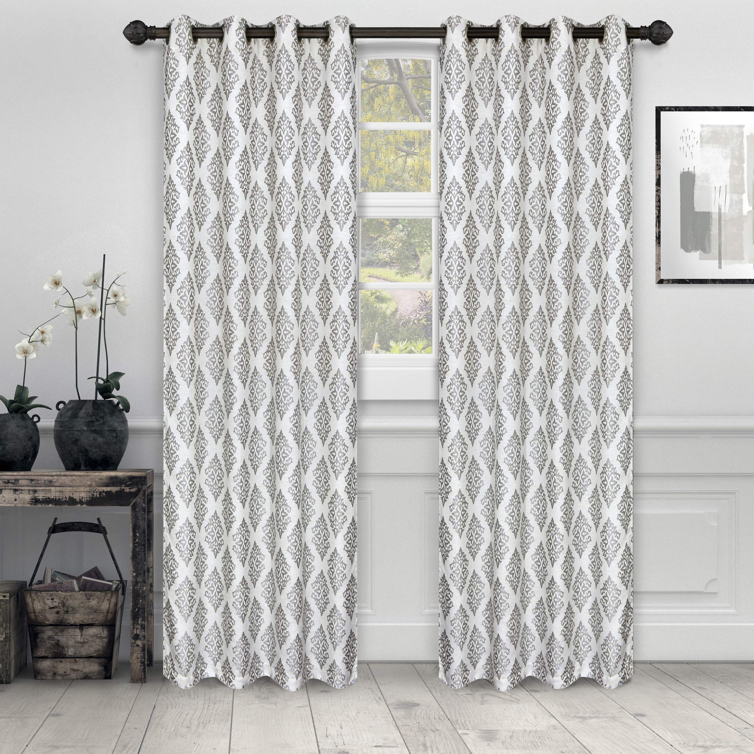 Premium Jacquard Embroidered Curtains Set of 2 - 52