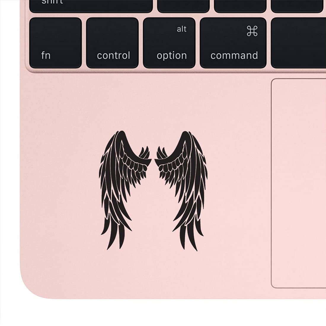 Saint Wings Lovely 1 (Black) (Set of 2) Premium Waterproof Vinyl Decals - Laptop, Phone, Helmet, Car Window, Bumper, Mug, Cup, Door & Wall Stickers - Perfect for Personalizing Devices, Vehicles and Home Decor