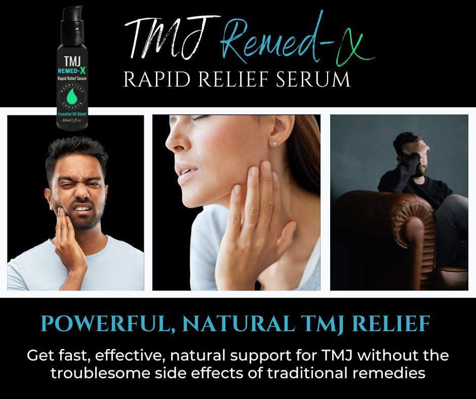 Dr. A's TMJ Remed-X Jaw Relief Serum – Natural & Organic Essential Oils for TMJ Pain Relief, Teeth Grinding & Neck Tension | Holistic Treatment for Jaw Discomfort | Perfect for Nighttime Use & Stress Relief