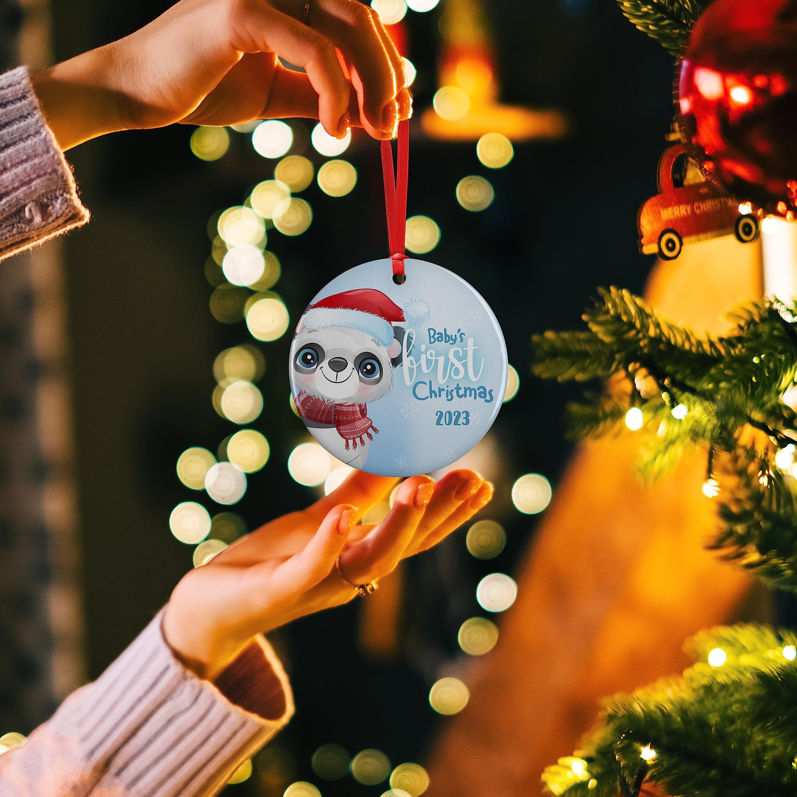 Baby's First Christmas Ornament 2023 - Personalized Keepsake for Newborn Boys & Girls - 3 Inch Holiday Decoration with Gift Box - Perfect New Baby Gift for 1st Christmas Celebrations - Nursery Decor & Family Memory Keepsake