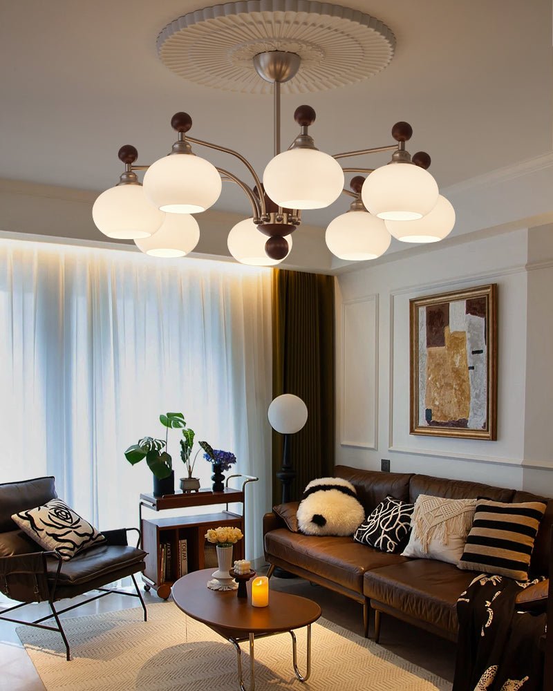 Ethereal Orbit Chandelier - Modern Crystal Ceiling Light Fixture for Dining Room, Living Room & Bedroom | Elegant Home Decor Lighting for Weddings & Luxury Interiors