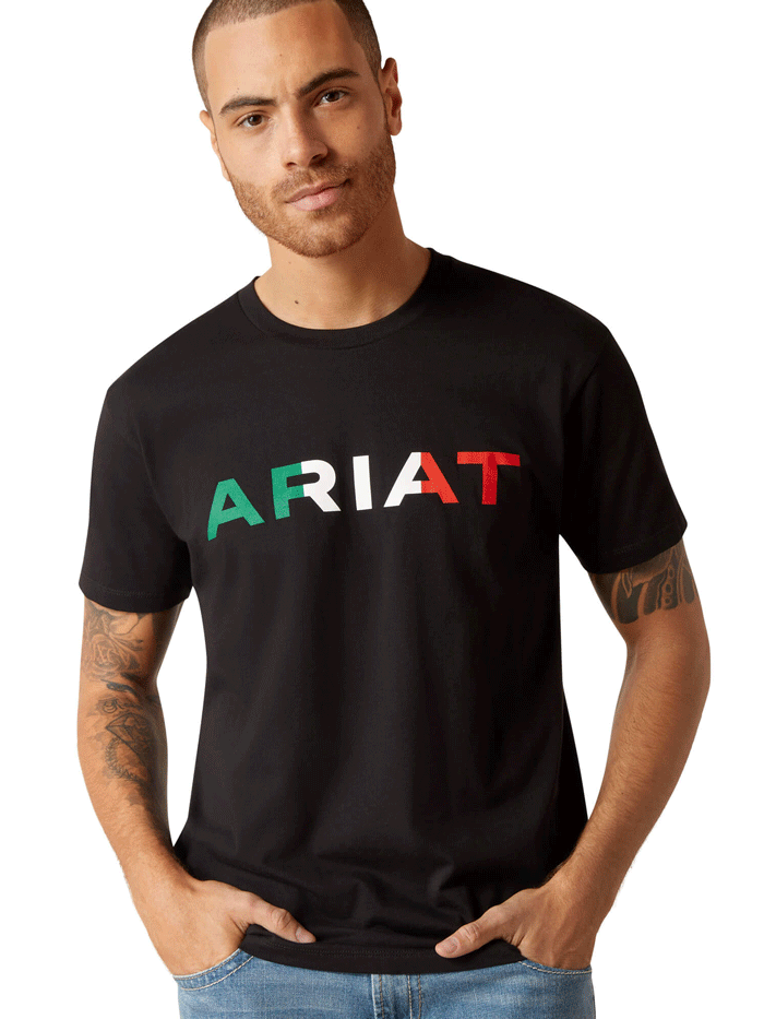 Ariat Men's Viva Mexico Short Sleeve T-Shirt - Black | Comfortable Cotton Tee for Casual Wear, Western Style & Outdoor Activities