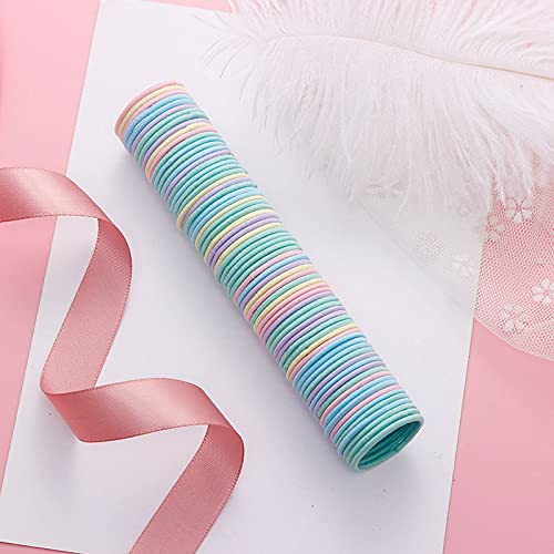 50 Pcs Thick Elastic Hair Bands for Women & Girls - Stretchy Ponytail Holders, Curly Hair Ties, No Slip Hair Accessories - Perfect for Workouts, School, Office & Everyday Hairstyling