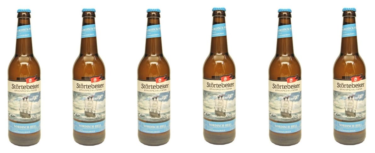 Störtebeker Nordisch Hell Beer - 6 Pack x 0.5L Bottles (Includes €0.48 Deposit) | Premium German Lager for Parties, BBQs & Beer Tasting Events