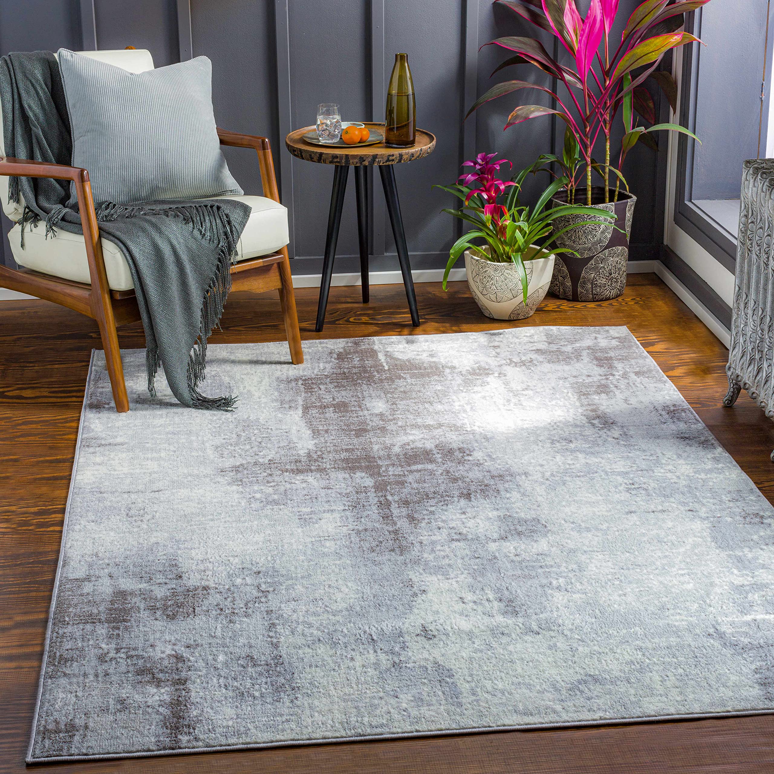 Hauteloom Paulba Modern Blue and Gray Area Rug 7'10