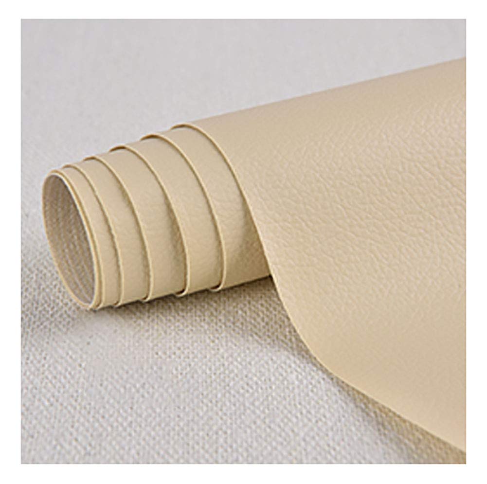 Self-Adhesive Leather Fabric Felt Shelf Liner - Waterproof DIY Repair Patches for Jackets, Clothing & Furniture (Beige, 1.37x30m) - Perfect for Home Organization, Costume Design & Quick Repairs