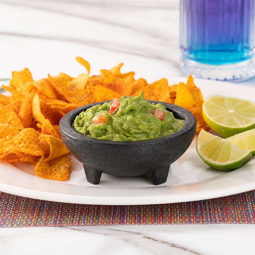 Restaurantware 4oz Salsa Bowl - 3-Legged Molcajete Style, Microwave & Dishwasher Safe Shatterproof Plastic Bowl for Guacamole, Cheese Dip & Sauces | Perfect for Parties, Restaurants & Home Entertaining