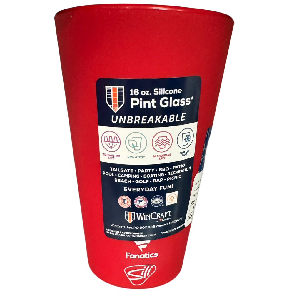 Nebraska Huskers 16oz Red Silicone Pint Glass - Shatterproof, Dishwasher Safe College Football Drinking Cup for Tailgating, Game Day Parties & Home Bar Decor