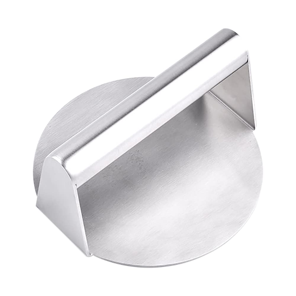 Premium Round Smash Press & Griddle Accessories Kit - Heavy Duty Hamburger Patty Maker with Grease Drain for Perfect Juicy Burgers - Ideal for BBQ, Backyard Grilling & Commercial Restaurant Use