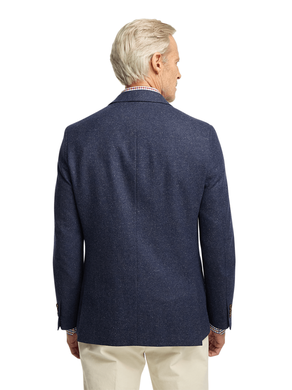 Premium Wool Blend Donegal Single Breasted Notch Lapel Blazer - Navy Blue | Business Casual & Formal Wear for Men | Office, Wedding & Special Occasions