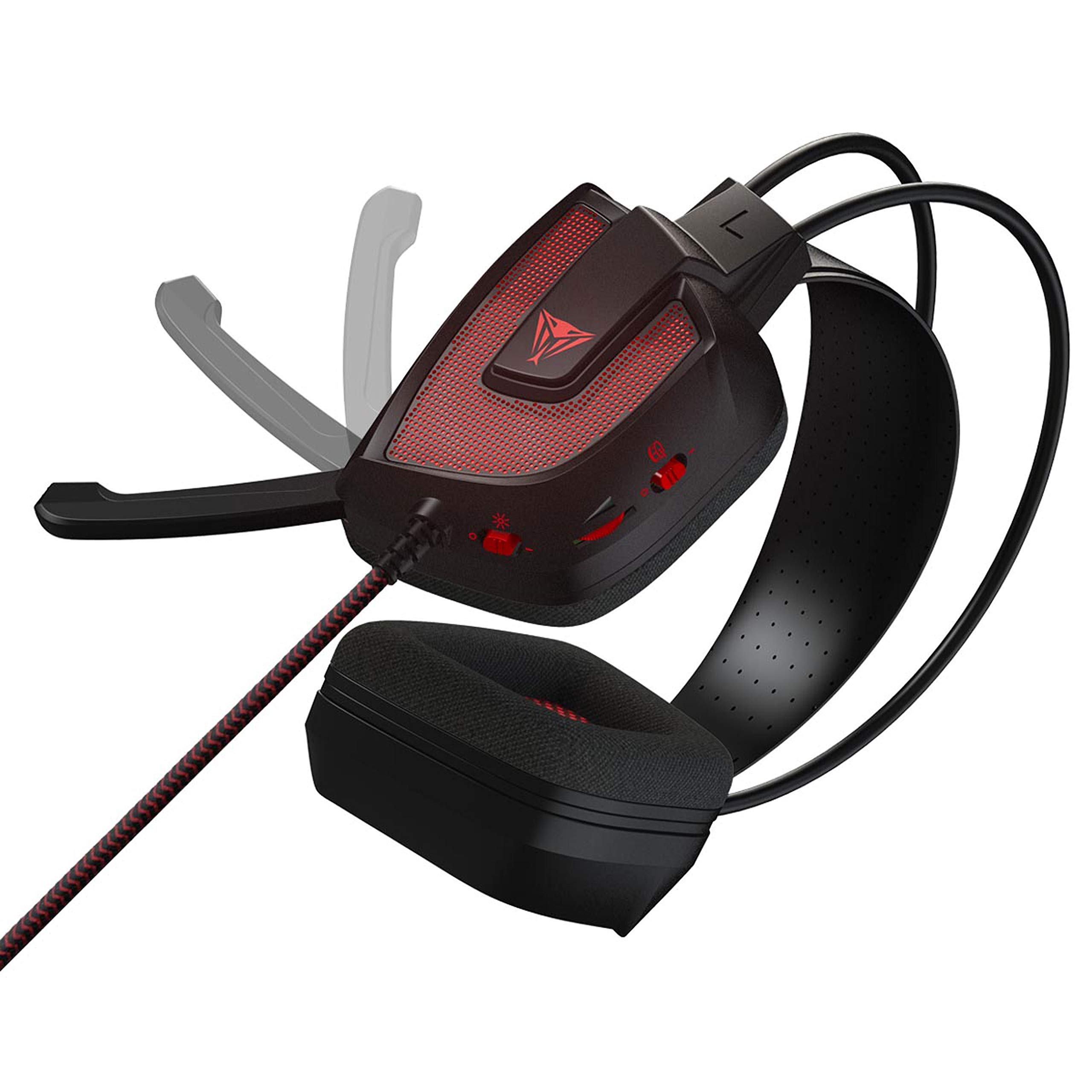 Patriot Viper V360 7.1 Virtual Surround Sound Gaming Headset with Noise Cancelling Mic - RGB Lighting - Comfortable Memory Foam Earpads - for PC, PS4, PS5, Xbox (PV3607UMLK) - Perfect for FPS, MOBA & Streaming