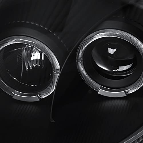 Black LED Dual Halo Projector Headlights for 2000-2005 Mitsubishi Eclipse - Left & Right Pair - Upgrade Your Night Driving & Style (Perfect for Car Enthusiasts & Night Commuters)