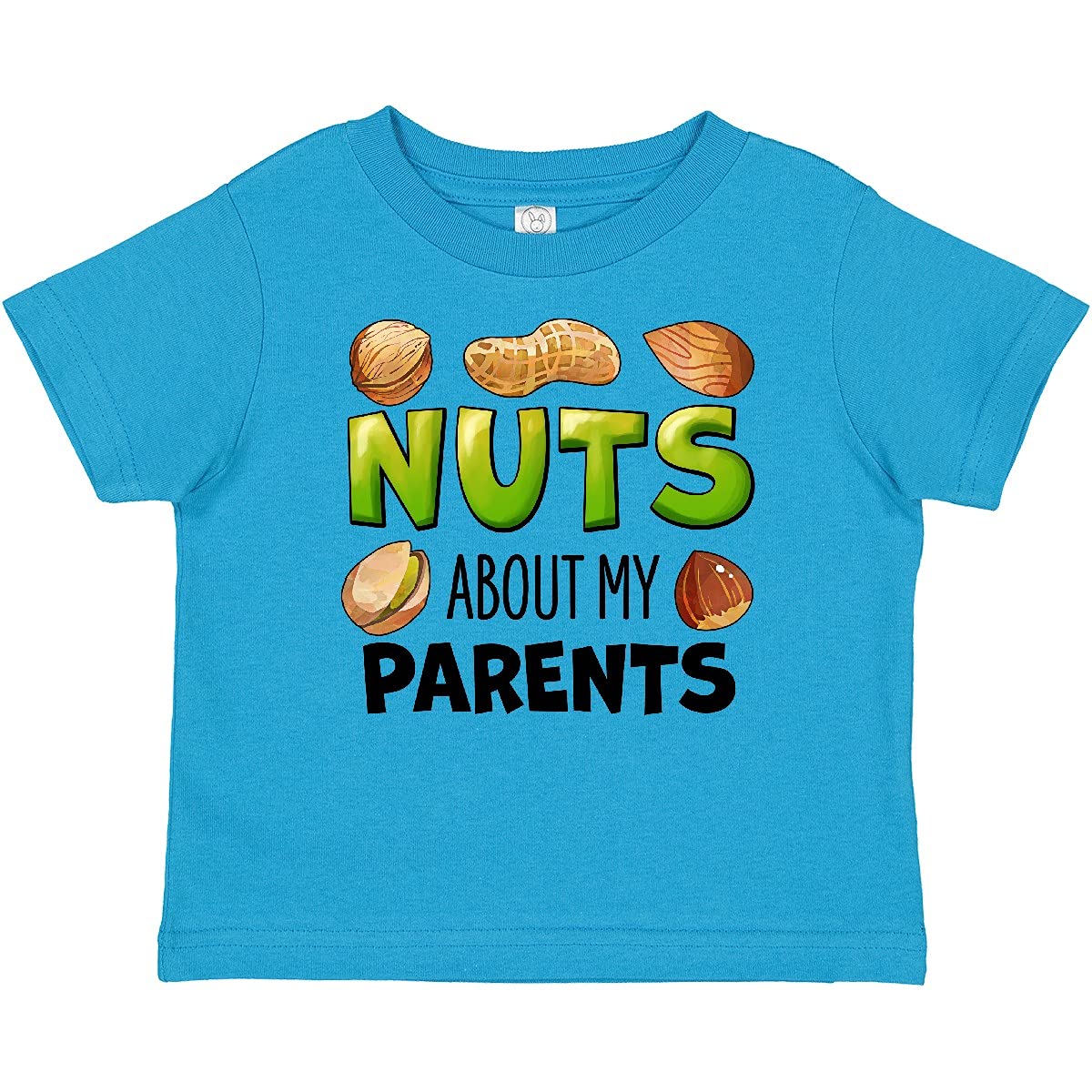 Inktastic Nuts About My Parents Peanut Almond Pistachio Baby T-Shirt - Cute Funny Family Outfit for Toddlers & Infants - Perfect for Family Photos, Holidays & Casual Wear