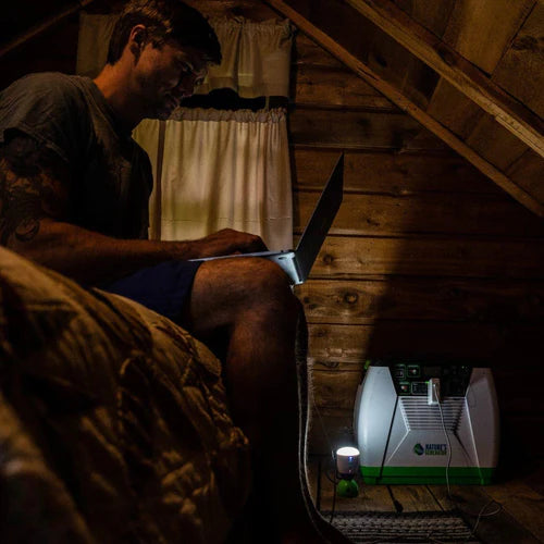 Natures Generator Gold Essential - Portable Solar Power Generator for Camping, Emergencies & Off-Grid Living - Reliable Backup Power Supply for Home & Outdoor Adventures