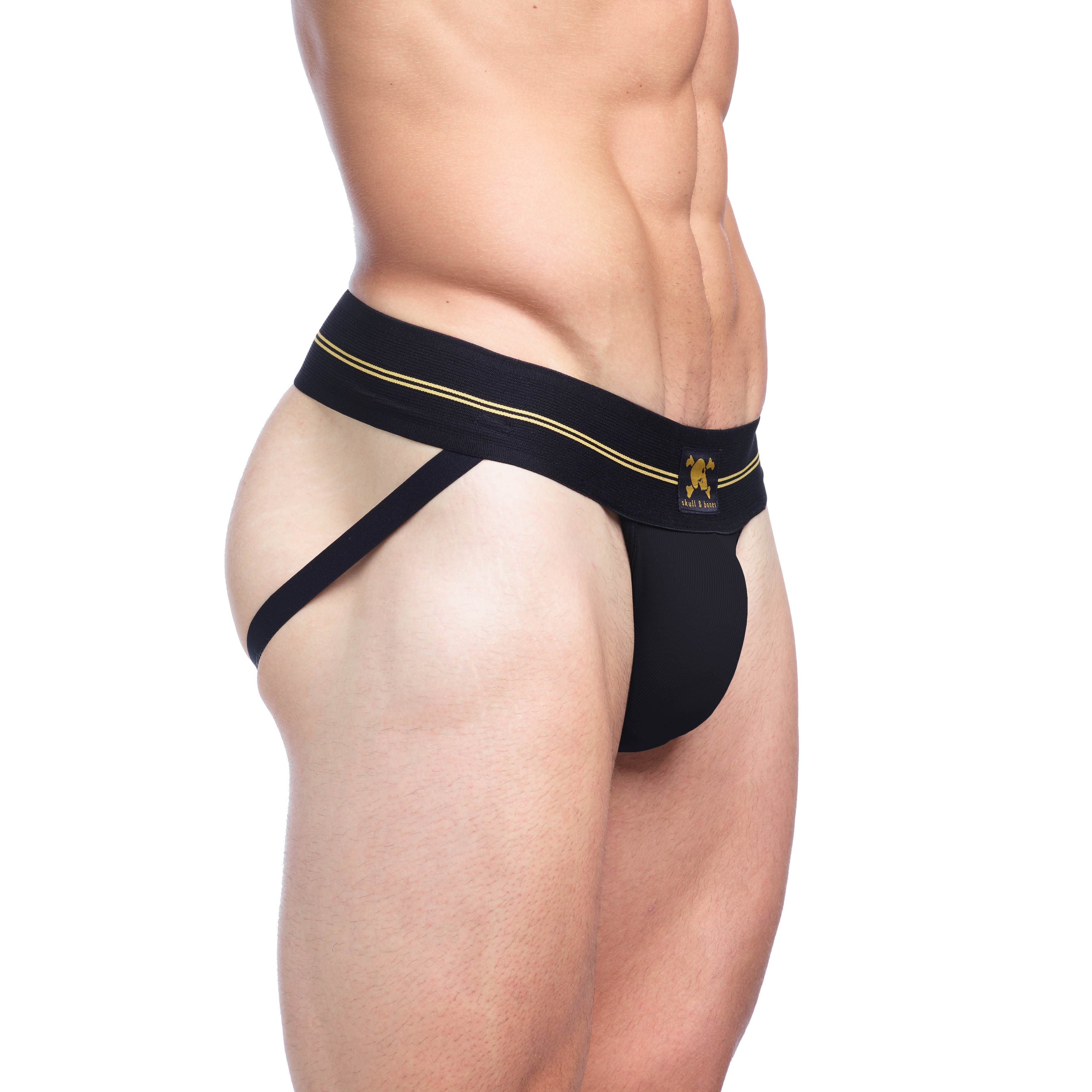Performance Rib Jock Black - High-Quality Athletic Support for Men | Perfect for Running, Gym Workouts & Sports Activities