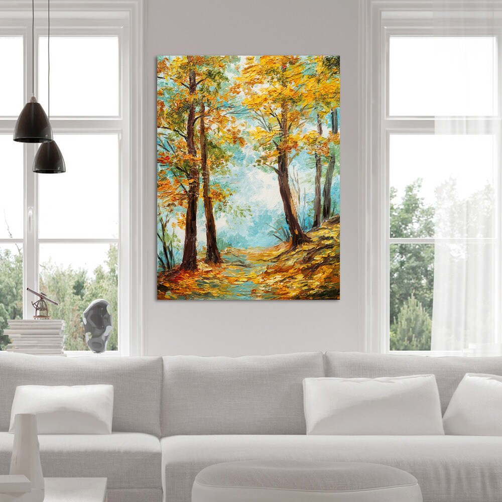Autumn Trees Giclee Print Canvas Wall Art - Fall Landscape Painting for Home & Office Decor - Perfect for Living Room, Bedroom, and Office Wall Decor