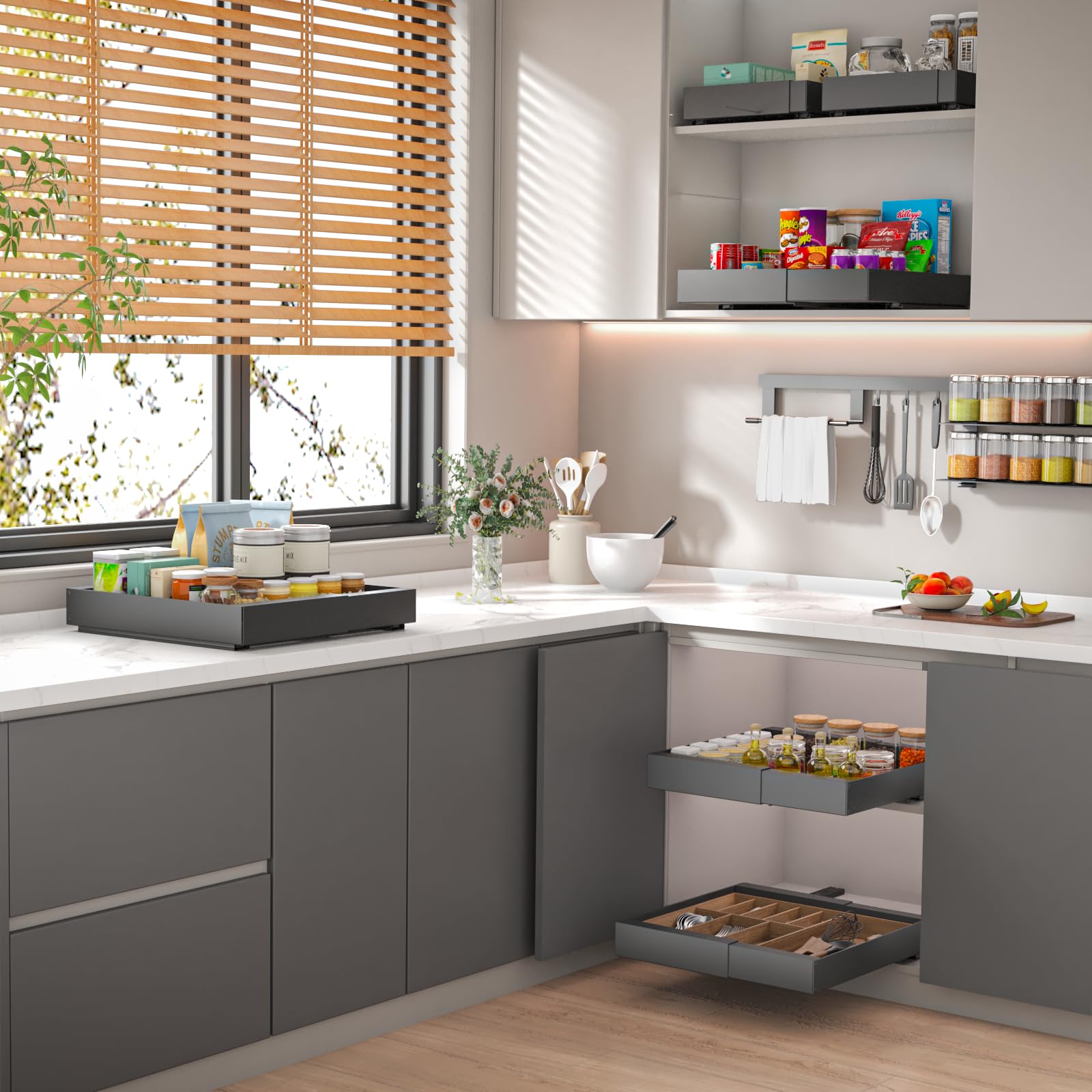Expandable Pull Out Cabinet Drawers Organizer - 21