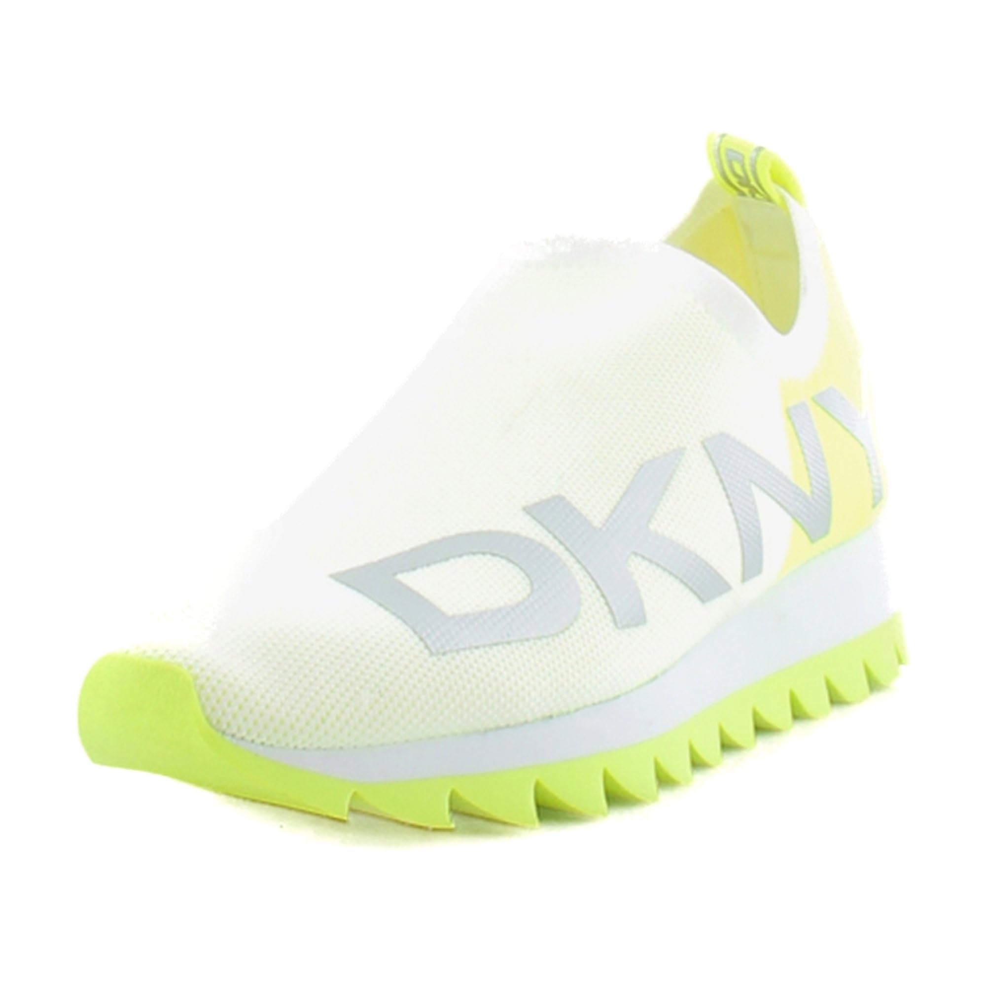 DKNY Azer Women's Running Shoes - White & Zest Color - Size 9 Medium (US) - Lightweight Athletic Sneakers for Jogging, Gym Workouts & Casual Wear