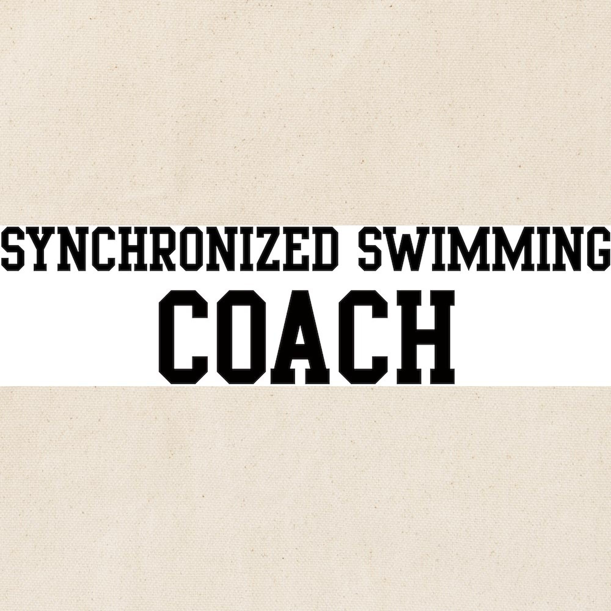 Synchronized Swimming Coach Tote Bag - Natural Canvas Reusable Shopping Bag for Coaches, Athletes & Fans | Perfect for Swim Meets, Practice & Groceries