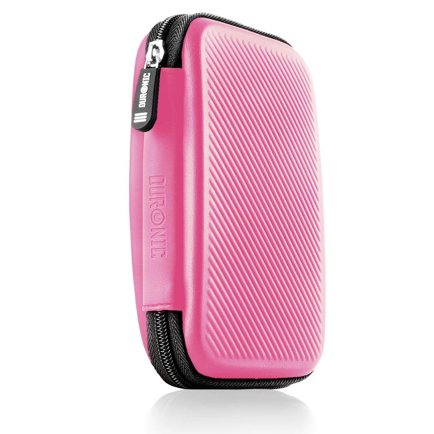 Duronic HDC2 Hard Drive Case - Pink Portable EVA Storage Pouch for External Hard Drives & Cables | Lightweight Protective Cover for Western Digital, Toshiba, Buffalo, Seagate, Samsung | Perfect for Travel, Office & Data Backup Storage