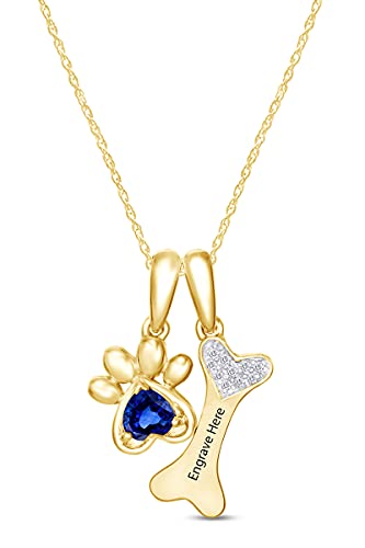 Yellow Gold Over : Simulated Blue Sapphire