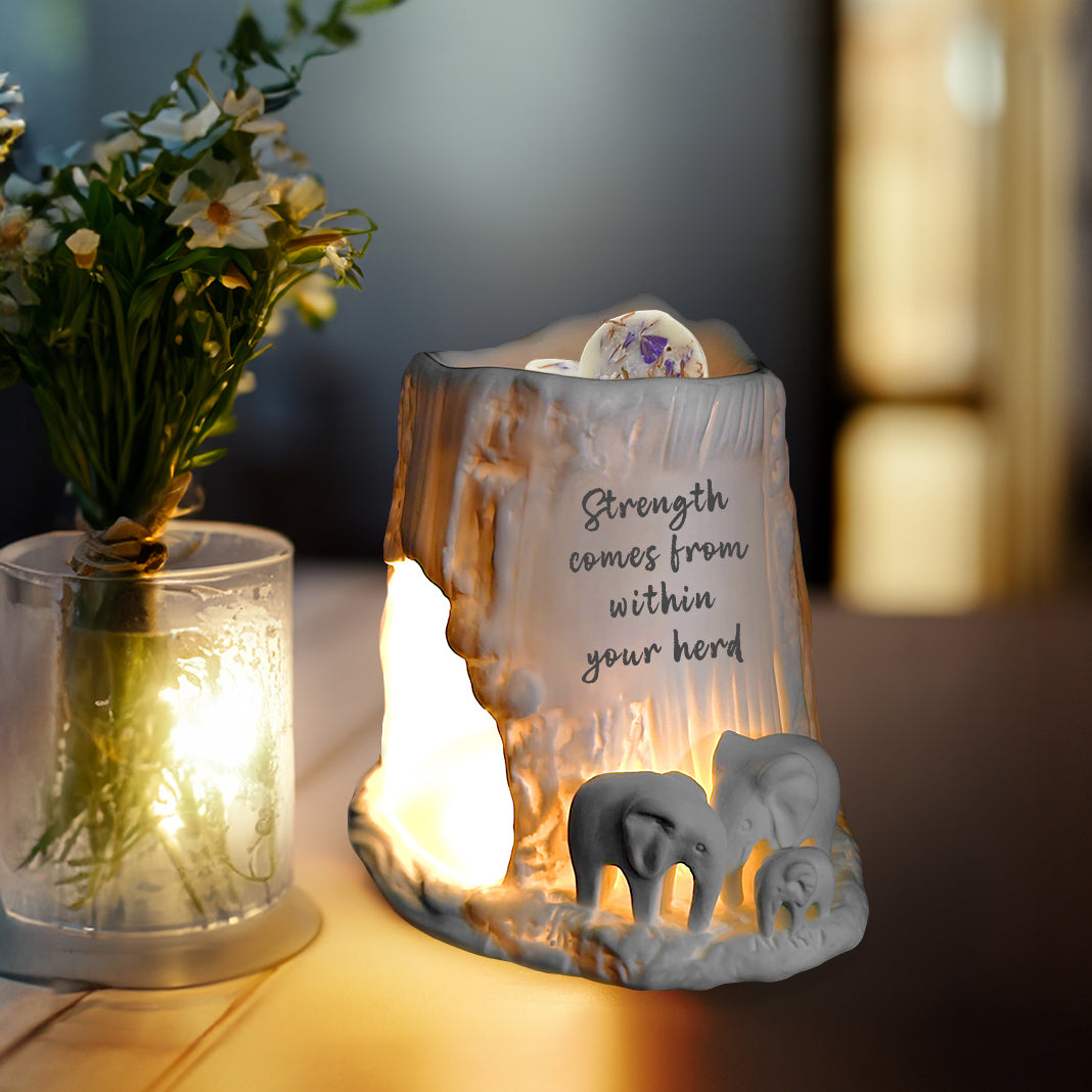 Premium Candle Holder - Elephant Tealight Burner for Home Decor, Gifts & Meditation | Strength Comes from Within Your Herd | Perfect for Yoga, Relaxation & Aromatherapy