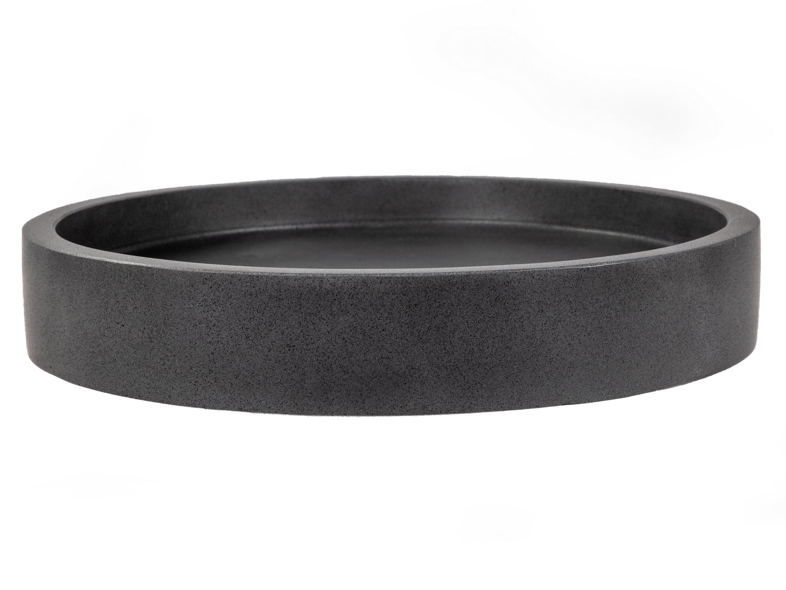 Modern Low Round Vessel Sink - Natural Lava Stone Bathroom Basin for Vanity & Powder Room | Perfect for Contemporary, Farmhouse & Spa Bathroom Decor