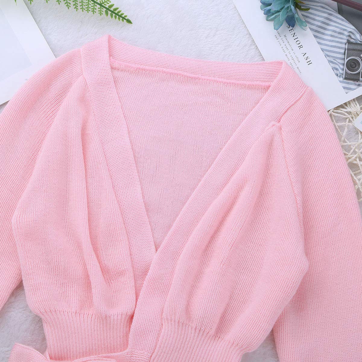 Girls Long Sleeve Knit Cardigan Wrap Sweater - Ballet Dance Outfit & Performance Wear - Perfect for Dance Classes, Recitals, and Casual Layering