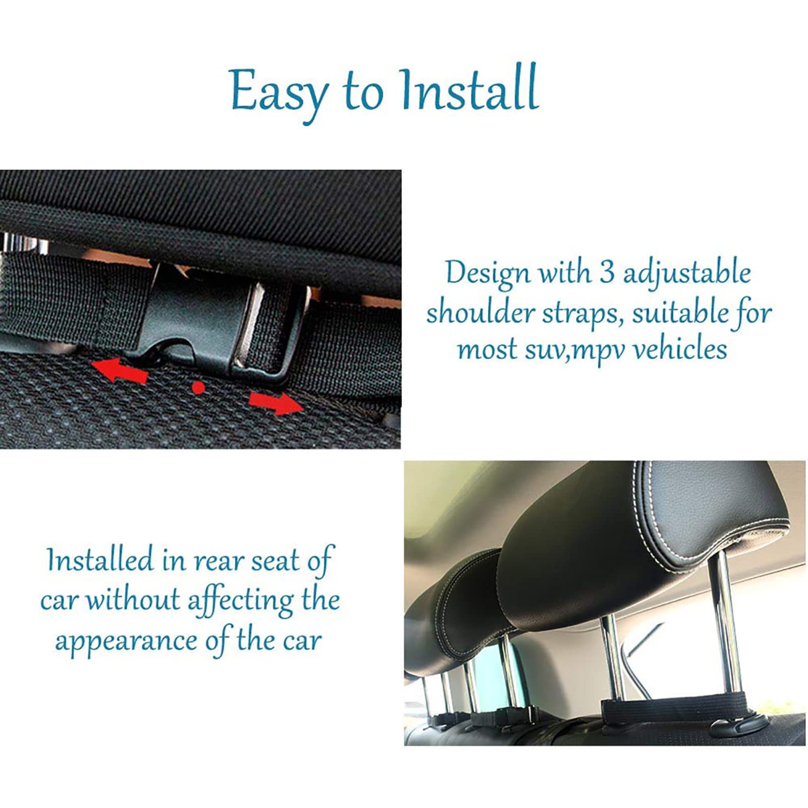Car Trunk Organizer with 5 Large Storage Pockets - Backseat Hanging Organizer for SUV, Truck, Sedan - Space Saving Car Seat Organizer for Travel, Camping & Road Trips