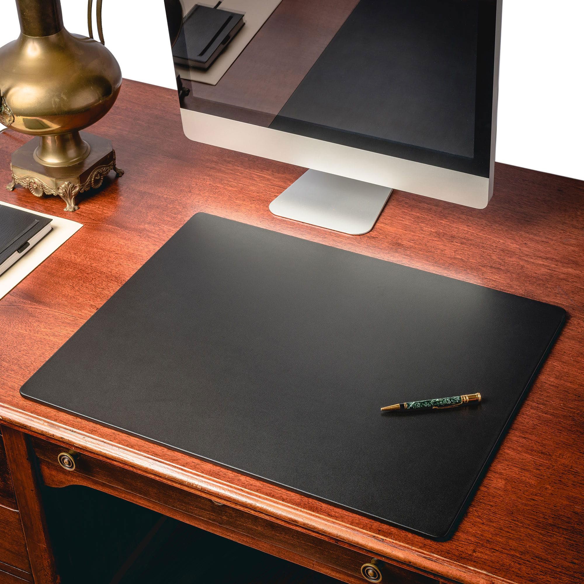 Premium Black Leather Desk Mat - 24