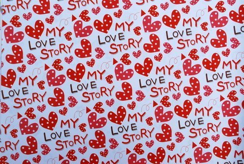 My Love Story Gift Wrapping Paper - Elegant Present Wrapping Sheets for Birthdays, Weddings & Valentine's Day Gifts