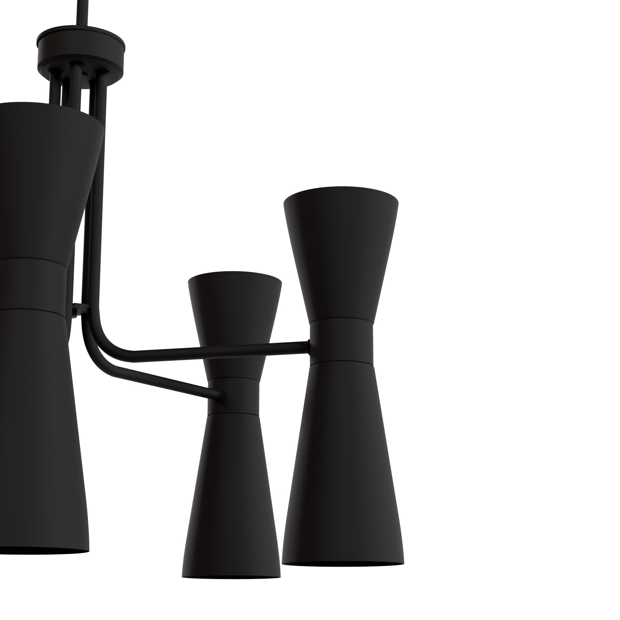 Hunter Zola Flat Matte Black 10-Light Chandelier Ceiling Light Fixture - Jasmine Roth Collection - Elegant Dining Room Lighting for Modern Farmhouse & Industrial Decor