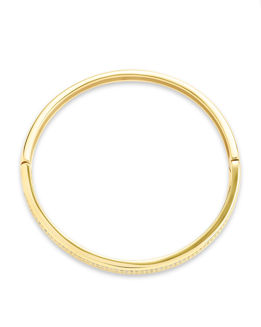Nessa CZ Bangle Bracelet for Women - Elegant Cubic Zirconia CZ Bracelet - Perfect for Parties, Weddings & Everyday Wear