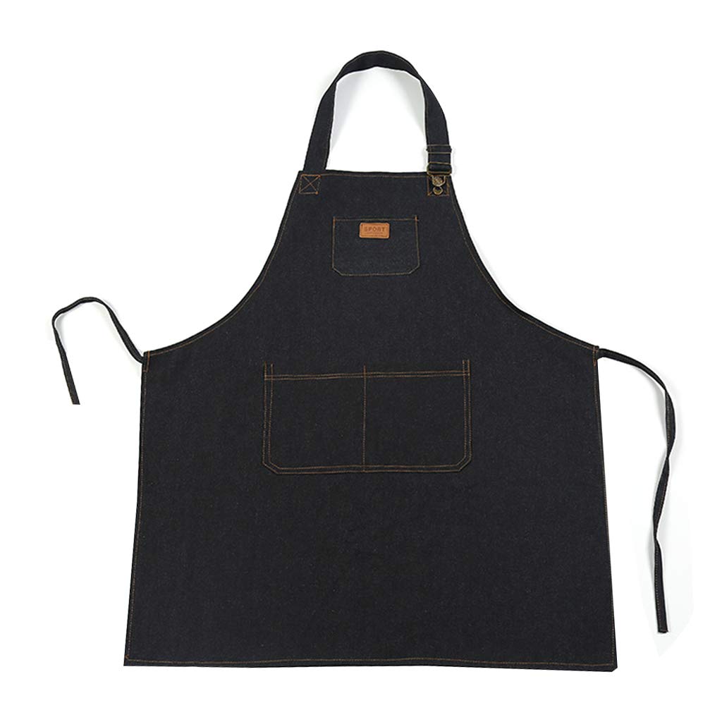Stylish Hibye Cowboy Apron for Men & Women - Korean Fashion Work Apron for Baristas, Milk Tea Shops, Barber Salons & Painting - Customizable & Kid-Friendly