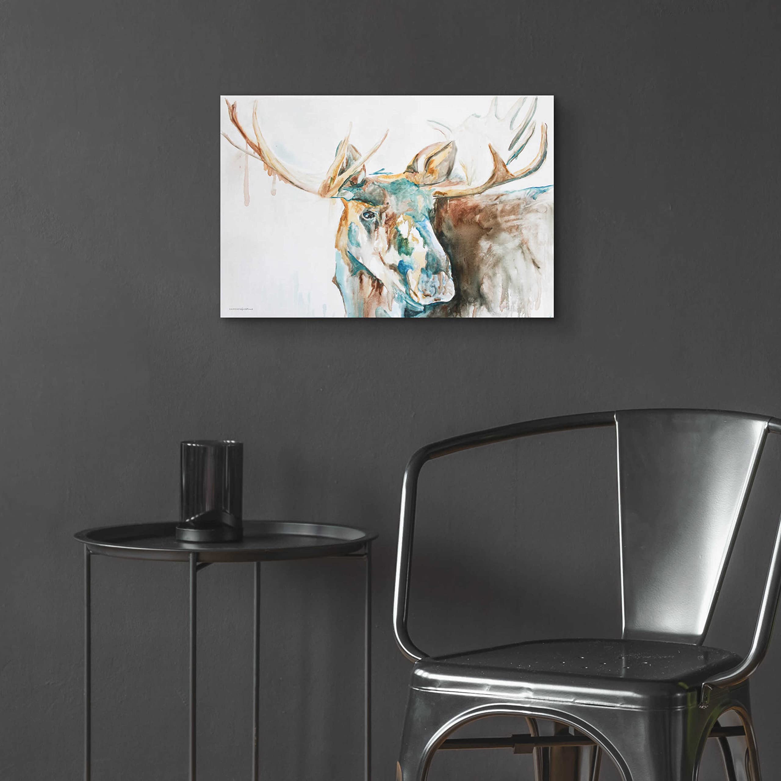 Epic Art 'Water Moose' by Kamdon Kreations - Premium Acrylic Glass Wall Decor (24x16 Inches) - Modern Home & Office Artwork for Living Room, Bedroom, or Gift