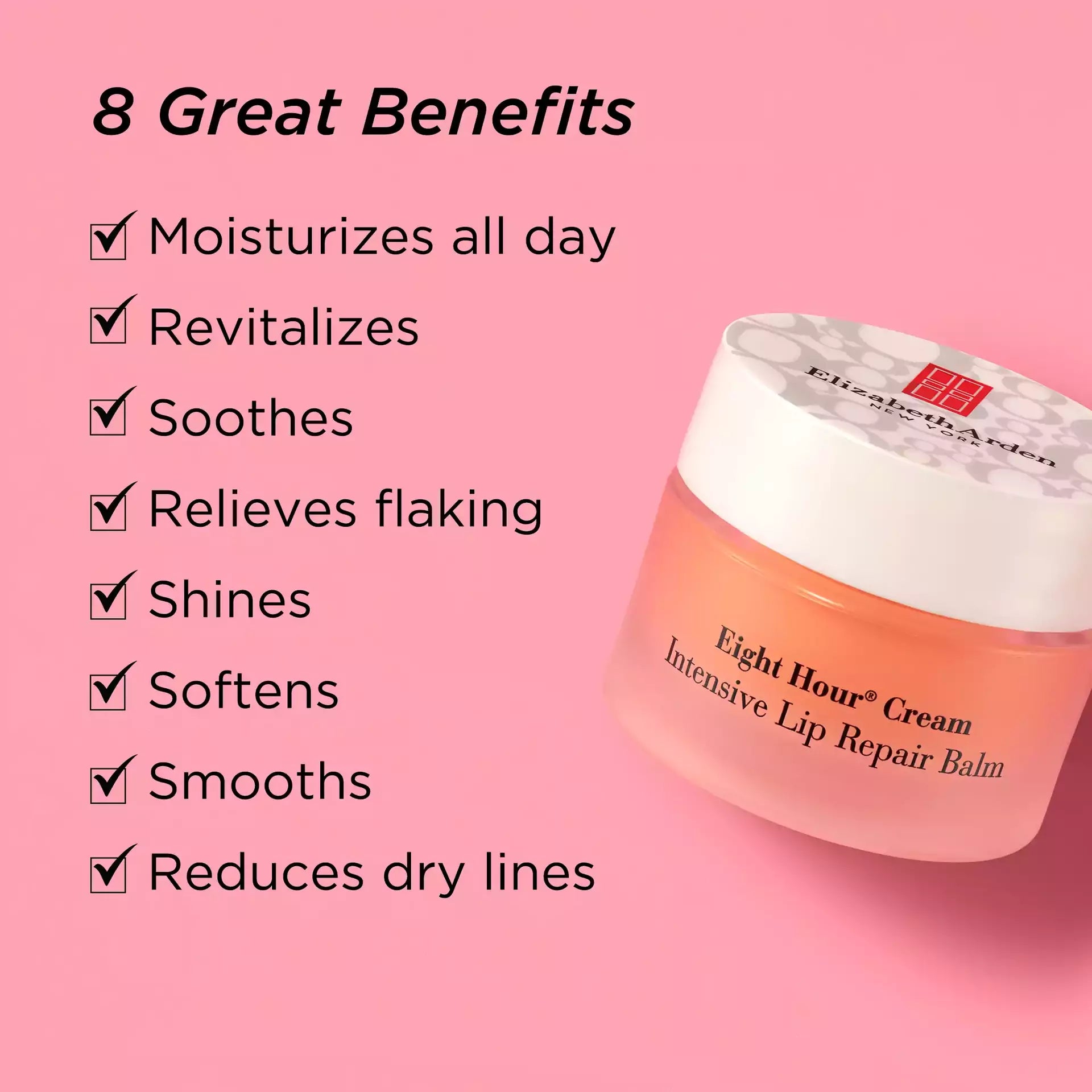 Eight Hour Cream Intensive Lip Repair Balm - Hydrating & Soothing Lip Treatment for Dry, Chapped Lips - Perfect for Winter, Travel & Daily Use