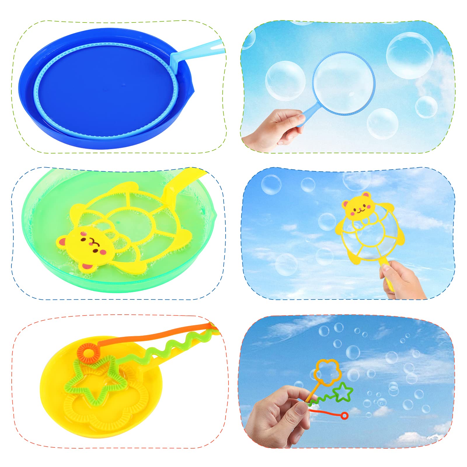 28-Piece Large Bubble Wands Set with Tray - Fun Outdoor Bubble Toys for Kids, Summer Party Favors, Birthday Gifts, and Backyard Activities (Perfect for Parks, Beaches, and Outdoor Play)