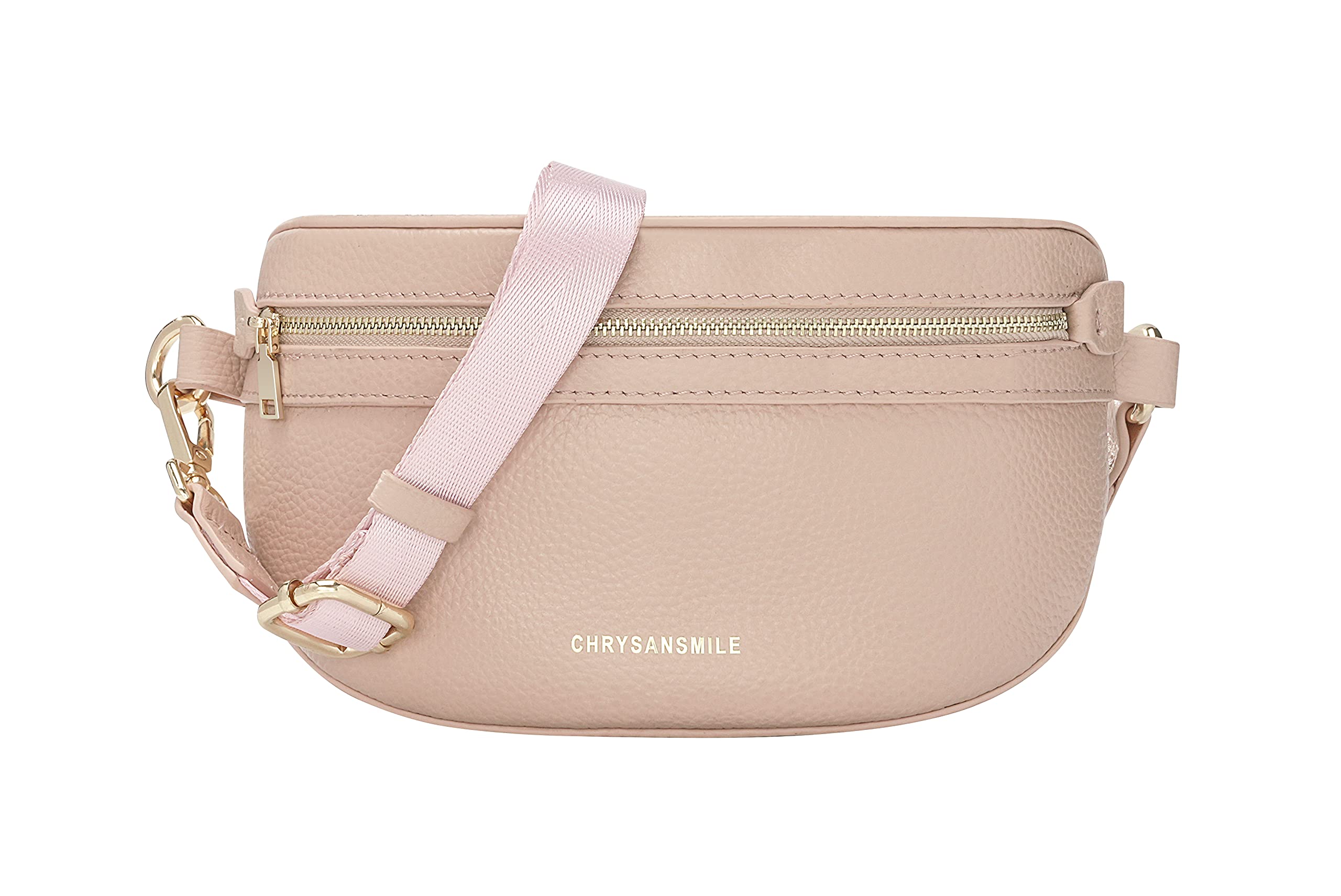Genuine Leather Belt Bag Crossbody Fanny Pack for Women & Men - Fashion Waist Pack with Adjustable Strap - Pink | Perfect for Travel, Hiking, Running & Everyday Use
