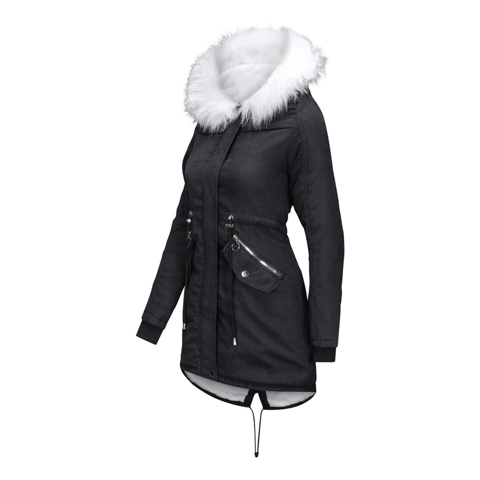 Women's Slim Fit Long Winter Jacket with Hood - Warm Windproof Waterproof Coat for Cold Weather - Perfect for Outdoor Activities, Commuting & Travel