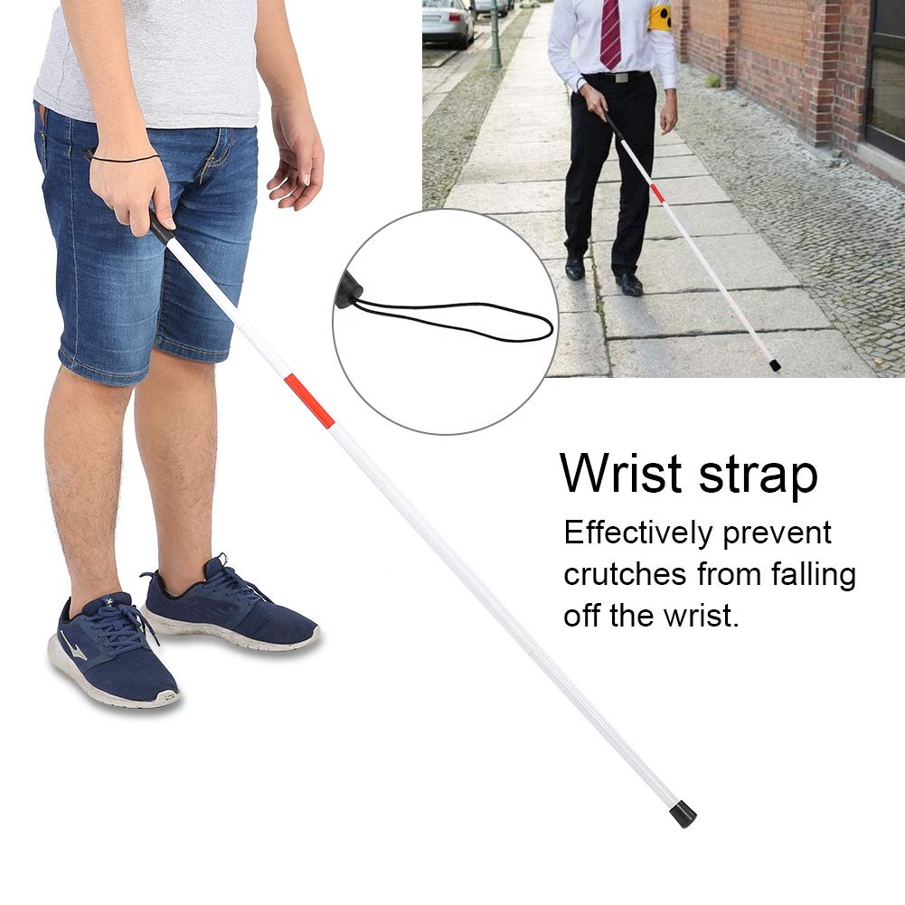 Reflective Walking Cane for Blind & Visually Impaired - Foldable, Portable, Adjustable Height for Men & Women - Ideal for Night Walking, Hiking & Outdoor Safety