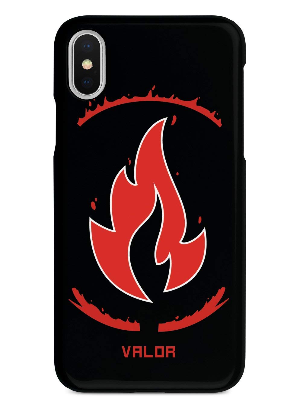 Team Valor Emblem 3D Textured Protective Case for iPhone X/Xs - Shockproof & Anti-Scratch Phone Cover - Perfect for Gaming, Outdoor Adventures & Daily Use (Black)