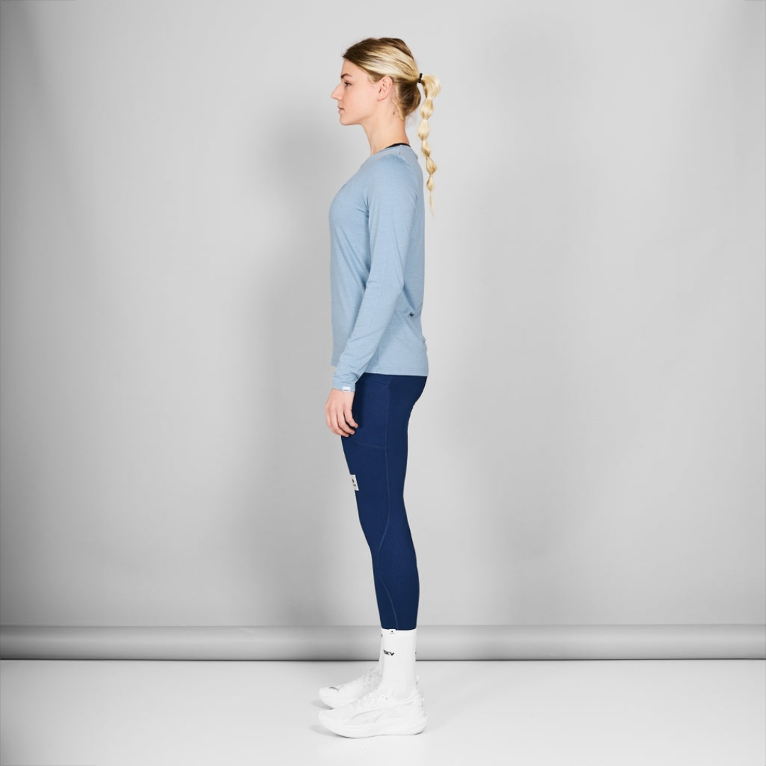 SAYSKY Women's Logo Pace Long Sleeve Running Shirt - Lightweight Breathable Workout Top for Jogging, Gym & Outdoor Activities