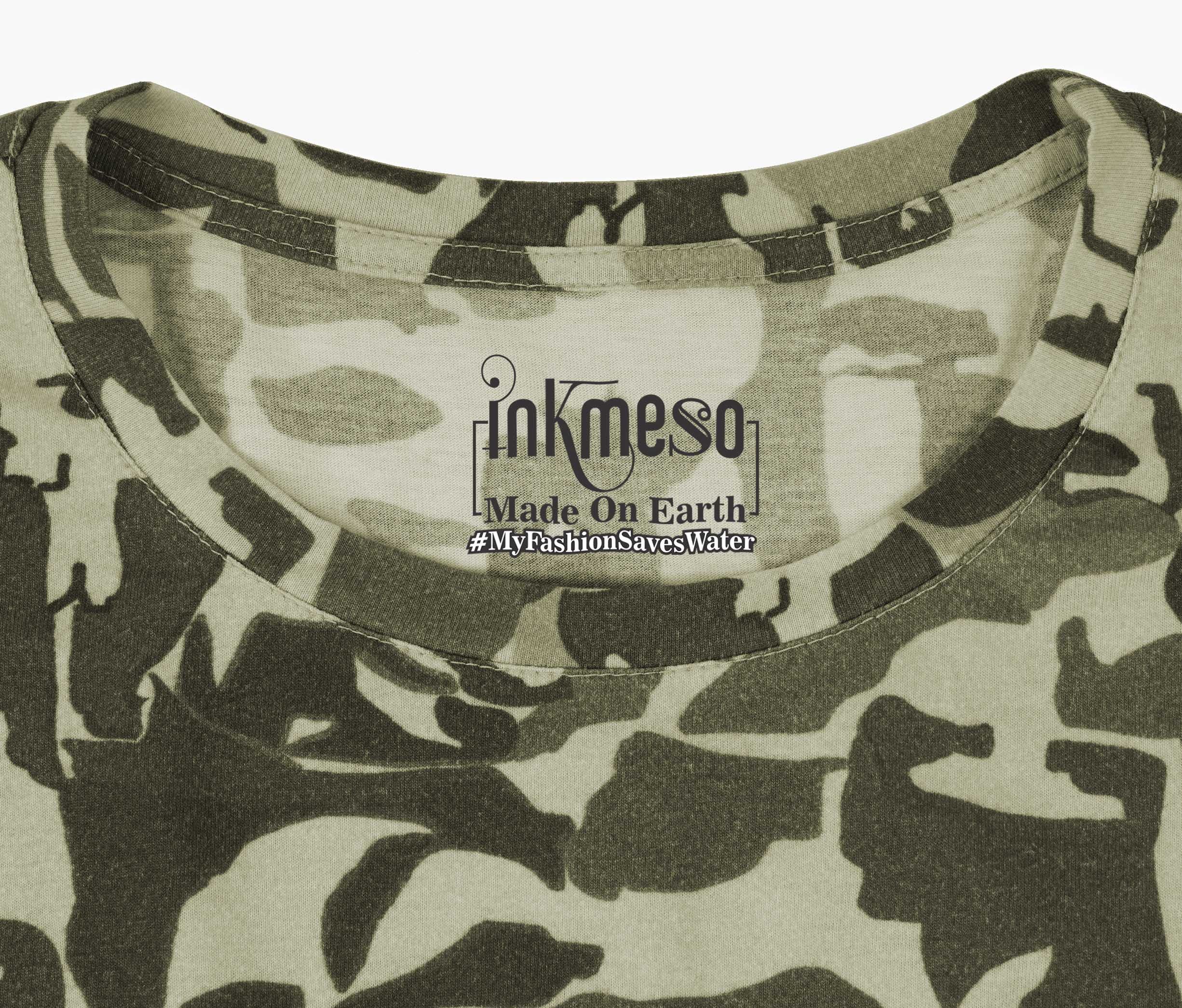 **Inkmeso Men's Half Sleeve T-Shirt - Loose Fit Casual Printed Tee for Beach, Holiday & Summer Wear - Comfortable & Stylish Everyday Outfit**