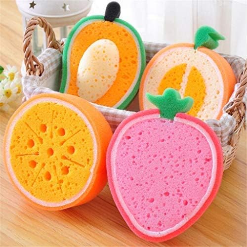 SUNISA Fruit Shaped Bath Sponge for Kids, Babies & Adults - Soft, Colorful & Fun (Pack of 2) | Perfect for Gentle Skin Care, Bath Time Play & Family Shower Use