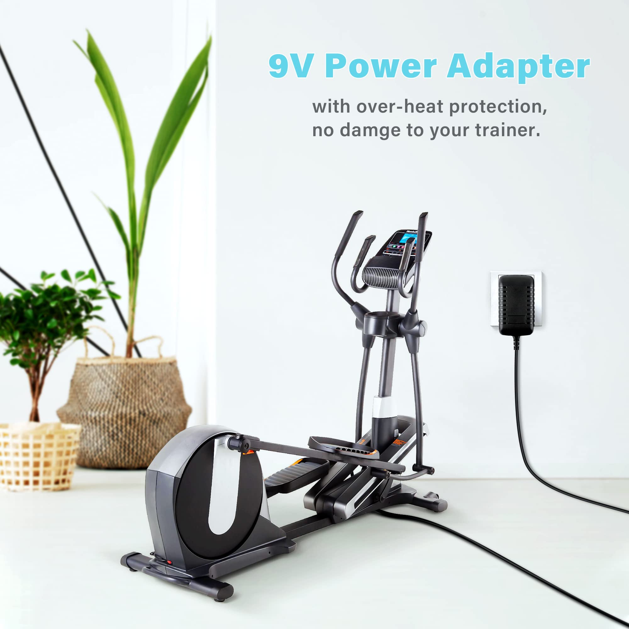 SLLEA AC-DC 9V Power Adapter for NordicTrack Recumbent Exercise Bikes - Replacement Charger for Home Gym Equipment & Fitness Machines