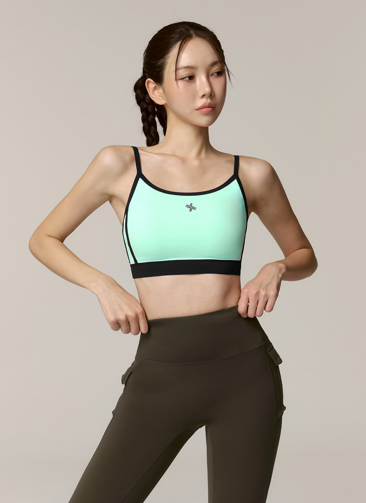 Double Line Color Block Sports Bra Top for Women - Comfortable Workout & Yoga Support - Perfect for Gym, Running, and Activewear