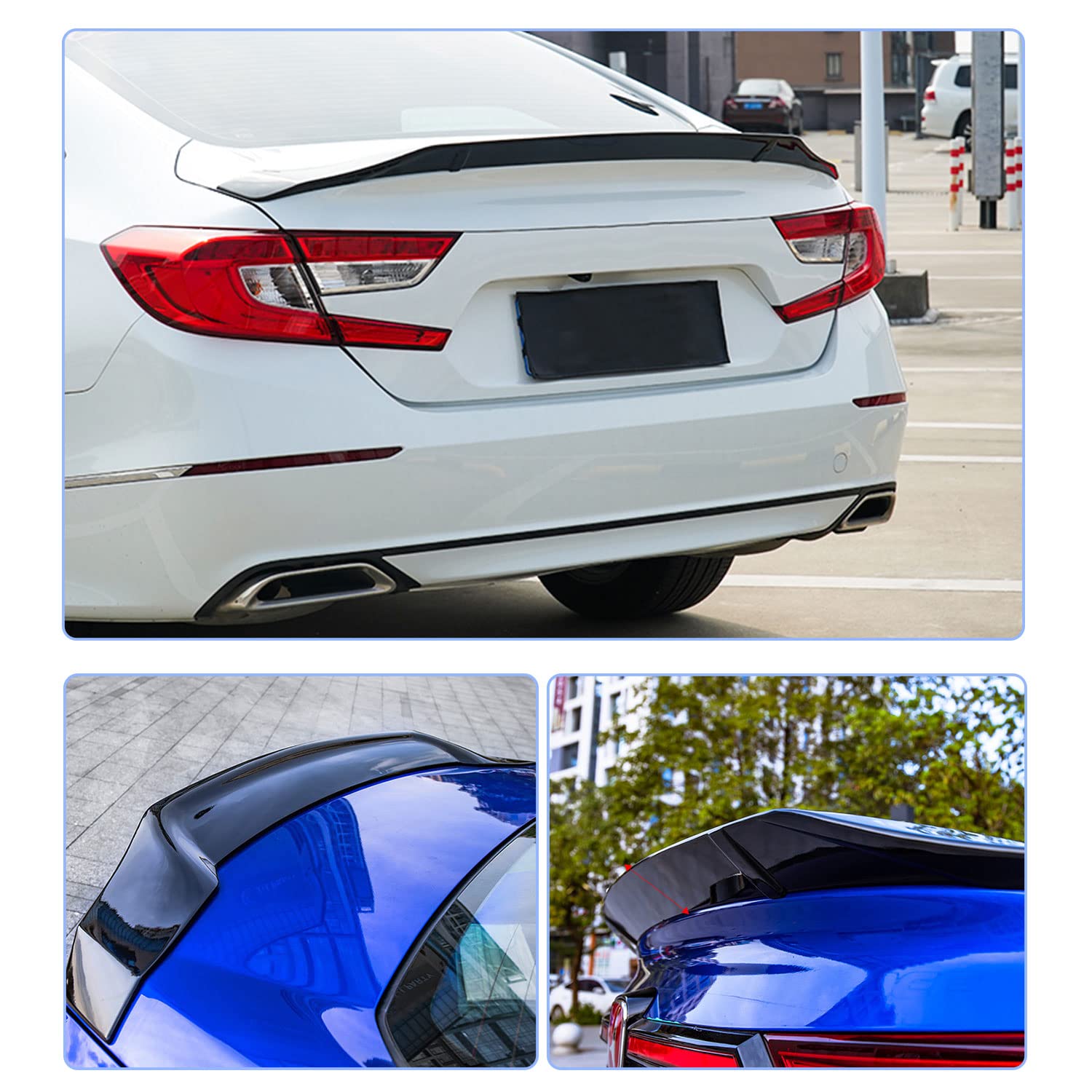 2018-2022 Honda Accord 10th Gen Sedan Trunk Spoiler - High-Kick Rear Wing Lip for 4 Door Models | Enhances Aerodynamics & Sporty Style | Perfect for Car Enthusiasts & Street Racing