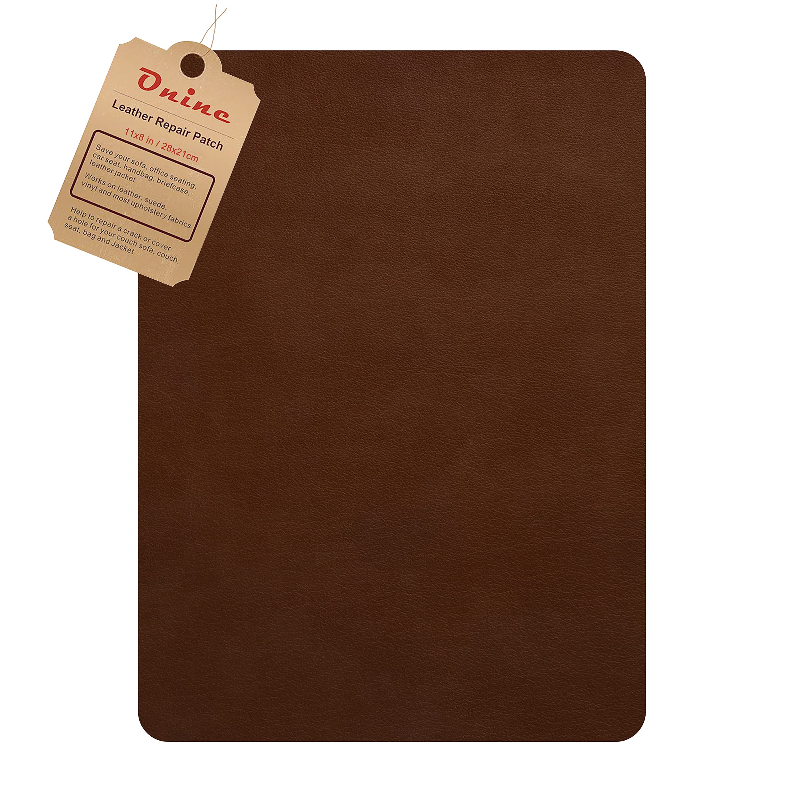 ONine Leather Repair Patch - Self-Adhesive Couch Patch (8x11 Inch) | Scratch Repair for Sofas, Car Seats, Handbags & Jackets | Multicolor Options Including New Brown | Easy Peel & Stick Application | Perfect for Home, Office & Vehicle Interior Maintenance