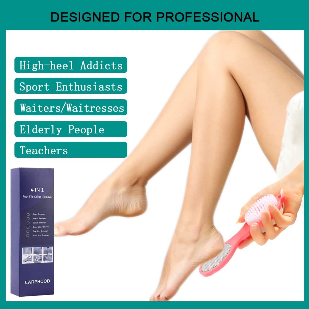 Ravariya 4-in-1 Callus Remover & Foot Care Kit - Professional Pedicure Tools with Foot Scrubber, Pumice Stone, Foot Rasp & Sandpaper for Dead Skin Removal - Perfect for Home Spa, Pedicures & Soft Feet (2 Pack)